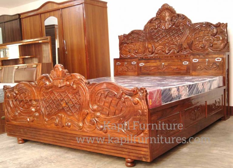 queen bed, shisham, white, decorate, home decor, finish,architecture, designer